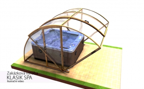 3D model a 3D animace bazénového zastřešení
