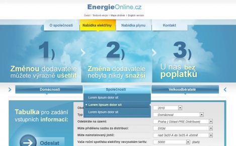 Energie Online - webdesign