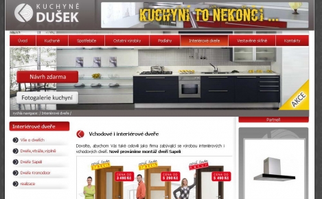 Kuchyně Dušek - webdesign