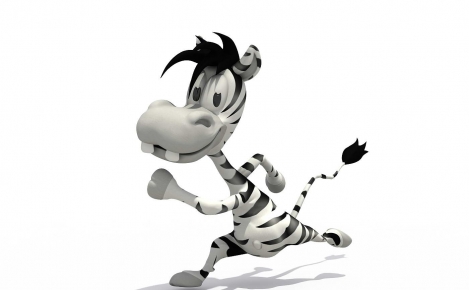 3D cartoon maskot Zebra