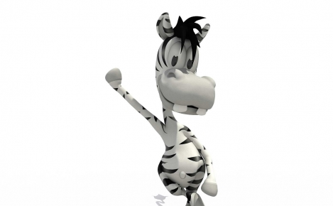 3D cartoon maskot Zebra