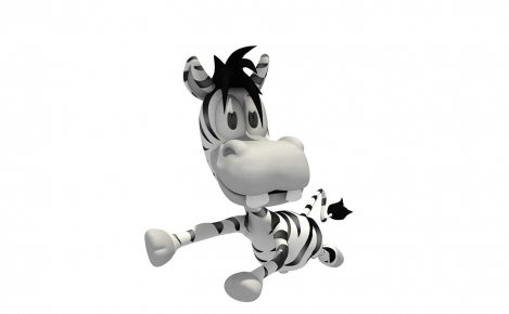 3D cartoon maskot Zebra