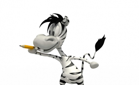 3D cartoon maskot Zebra