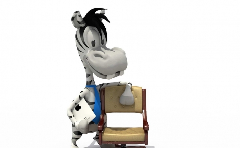 3D cartoon maskot Zebra