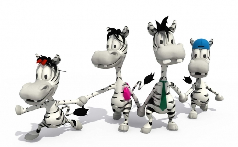 3D cartoon maskot Zebra