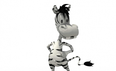 3D cartoon maskot Zebra