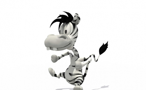 3D cartoon maskot Zebra