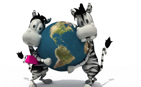 3D cartoon maskot Zebra