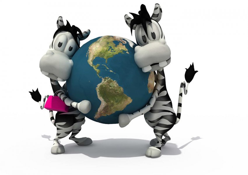 3D cartoon maskot Zebra