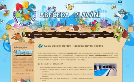 Abeceda pro děti - tvorba webových stránek pro kurzy plavání Kladno
