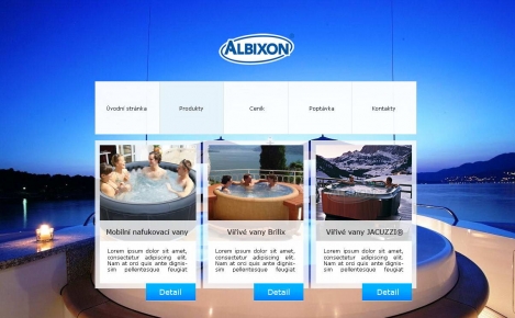 Vířivé vany, bazény - návrh webdesignu