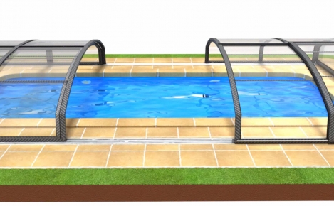 3D model a 3D animace bazénového zastřešení