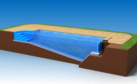 3D řez produktu - bazén