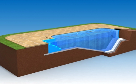 3D řez produktu - bazén