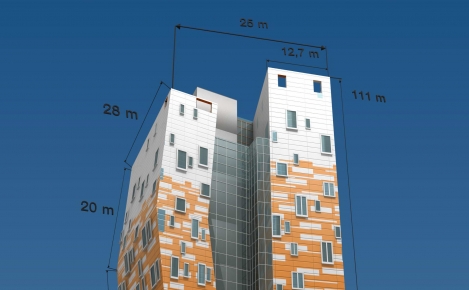 3D model budoty AZ Tower v Brně