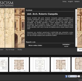 Classicism - webové stránky italského architekta