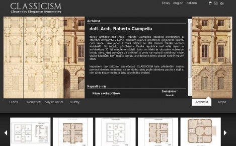 Classicism - webové stránky italského architekta