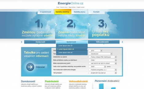 Energie Online - webdesign