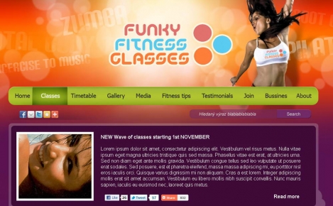 Funky Fitness Classes - webdesign