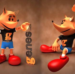 3D maskot GENES Media s.r.o.