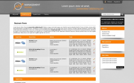 Management Mania - návrhy designu