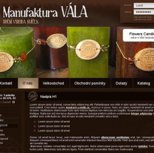 Manufactura Vala - svíčky a svíce webdesign