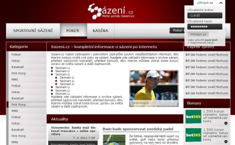 Sazeni.cz - návrh webových stránek